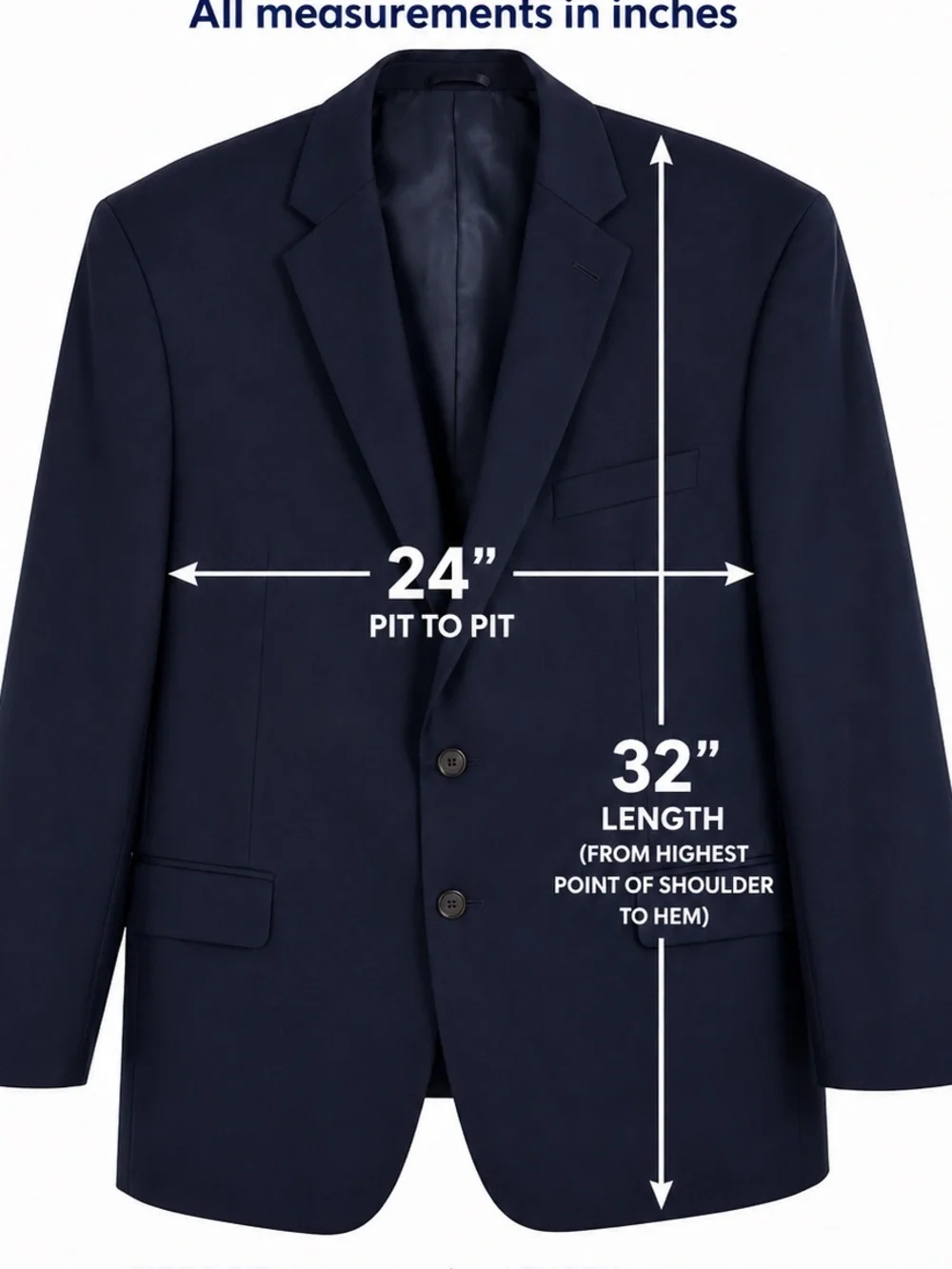 Lauren Ralph Lauren Navy Wool Blazer Sport Coat Mens 50R 2 Button